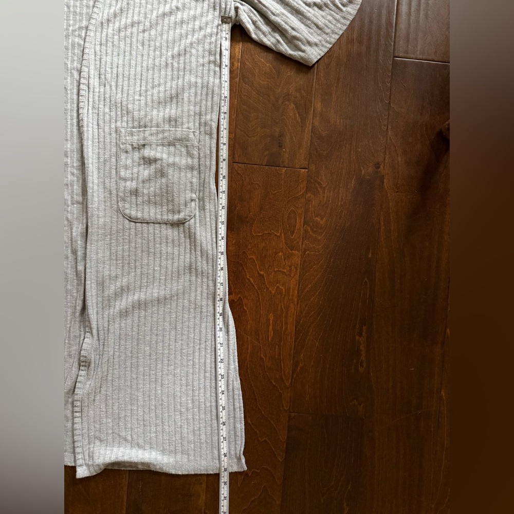 Stars Above M/L Wide Ribbed Open Front Robe - Gray - Picture 5 of 7